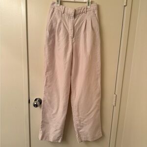 Aritzia Wilfred The Effortless Pale Blush Linen Blend Wide-Leg Pants Size 6